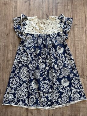 Umgee cotton dress paisley boho summer pretty lace beachy beach